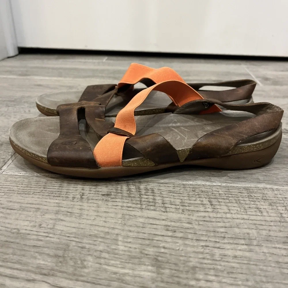 KEEN Women's‎ DAUNTLESS Sport Sandal Shoes Straps Brown Orange Open Toe Size 7.5